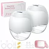 Jheppbay Tire Lait Electrique - Tire Lait Électrique Intégré Portable Avec 3 Modes et 12 Niveaux, Biberon Amovible, Sans BPA (Blanc, 2 Pièces)