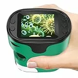 1000X Microscope Numérique Portable pour Enfants - Écran 4K 2,0', Electronique, Rechargeable, avec Kit de Lames - Mini Scope de Poche Cadeaux Éducatifs pour 4-12 Ans