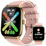 LLKBOHA Montre Connectée Femme-1,85' Smartwatch avec Appels Bluetooth Montre Sport étanche IP68 pour Android et iOS,Oxymètre de Fréquence Cardiaque,Podomètre,Moniteur de Sommeil,Rose