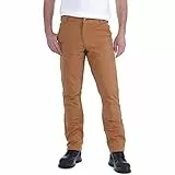 Carhartt Straight Fit Stretch Duck Double Front Pantalon utilitaire de travail, Marron, 33W x 32L Homme
