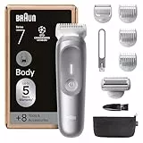 Braun Tondeuse Electrique Homme Series 7 BG7555 Pour Le Corps, Etanche, Coffret Avec +8 Outils De Rasage, 4 Sabots Dont Pour Les Zones Intimes Et Peau Sensible, Accessoire Sensitive Trim