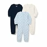 Amazon Essentials Pyjama sans Pieds Zippé en Coton Mixte Bébé, Lot de 3, Bleu Marine/Koala/Rayures, 6-9 mois