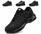 LARNMERN Chaussure de Securite Homme Taille Large Chaussures de Travail Hommes Securité Confortable Basket de Sécurité Légère Protection Anti-Perforation 43EU Large Noir