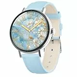 Montre Connectée Femme pour Samsung,iPhone,Android,1.27' Montre Connectée Femme Appel Bluetooth,Voix de l'IA,Smartwatch Moniteur de Fréquence Cardiaque,Sommeil,SpO2,Étanche IP68,110+ Modes Sport-Bleu