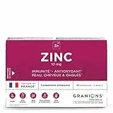 Granions® ZINC 10 mg - 30 ampoules = 15 jours - Immunité - Antioxydant - Peau, cheveux & ongles - 10 mg de Zinc - Made in France