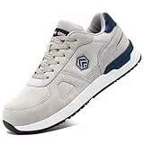 LARNMERN PRO Chaussures de Sécurité Hommes Embout Acier Protection Antidérapante Léger Respirante Basket de Travail Moonlight Gris Taille 43.5EU