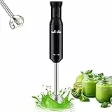 Mixeur Plongeant, Wancle mixer plongeur 600W, avec mode turbo pour les aliments pour bébés, les smoothies, les sauces et les soupes (Black)