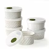 DOWAN Lot de 6 ramequins allant au four avec couvercles, 118 ml, planches à charcuterie, bols pour crème brûlée, soufflé, sauces, tasses à crème pâtissière, lot de 6, blanc