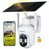 Xega 4G Camera Exterieur avec Carte Sim sans Fil, Vision Nocturne Colorée 3MP, HD PTZ IP Caméra avec Panneau Solaire et Batterie, Détection Mouvement PIR & Humaine, Audio Bidirectionnel Étanche IP66