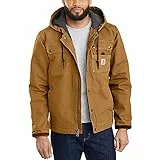 Carhartt Veste de Travail en Toile Lourde Délavée avec Doublure Sherpa Coupe Décontractée Homme, Marron (Carhartt Brown), L