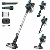 INSE Aspirateur sans Fil, Aspirateur Balai sans Fil Puissant 20000pa, Aspirateur 6 en 1 Aspirateur sans Sac pour Tapis Poils Animaux Sol Dur Voiture