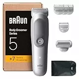 Braun Tondeuse Electrique Pour Le Corps Pour Hommes Series 5 BG5555 Gris, etanche, Coffret Avec +7 Outils De Rasage, Lame SkinGuard, Douce Pour Zones Sensibles, Kit De 4 Sabots, Brosse De Nettoyage