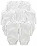 Simple Joys by Carter's Side-Snap Long-Sleeve Shirt Novelty-Infant-and-Toddler-Bodysuits, Blanc, Prématuré (Lot de 7) Mixte bébé