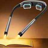 Glocusent Lampe tour de cou, lampe de lecture–3 couleurs et 5 niveaux de luminosité continue, lampe de lecture avec minuterie et aide au sommeil, rechargeable pendant 100 heures (Girs)