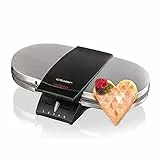 Cloer 1329 Doucle Gaufrier pour deux gaufres,1700 W, taille des gaufres 15,5 cm chacune, lumière de cuisson, boîtier en acier inoxydable mat