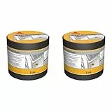 SIKA - Bande d'étanchéité autocollante pour la réparation de toiture/gouttière Multiseal Gris - Multisupports - Résistant aux UV/Déchirure - Pose facile - Peut-être peint - 100mm x 3m - Lot de 2