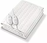 Beurer TS 26 Chauffe-matelas double XXL pour 2 personnes, 150 x 140 cm, 2 zones avec 3 niveaux de température, système de sécurité, lavable en machine