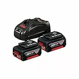 Bosch Professional 18V System Starter-Set Batteries : 2 Batteries GBA 18V 5.0Ah + Chargeur Rapide Gal 1880 CV