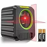 Niveau Laser, Huepar Auto-Nivelant Laser à Ligne Croisée Verticale et Horizontale, Outil Laser d'Alignement 100 Pieds Pour Accrocher des Photos/Application de Bricolage, Batterie Incluse-B011R