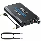 eSynic Ampli Casque Portable 16-600Ω Commutateur de Gain Amplificateur de Casque HiFi Interface Stéréo 3,5 mm Batterie au Lithium Amplificateur Audio Professionnel pour MP3 MP4 Téléphones Ordinateurs
