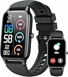 Montre Connectée Homme Femme avec Appel Bluetooth, 1.57' HD Smartwatch avec Podometre/Sommeil/Cardiofrequencemetre,110+Sportifs Montre Intelligente, IP68 Étanche Montre Connectée pour Android iOS Noir