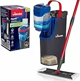 Vileda H2prO Système de Balai Plat, Séparation révolutionnaire de l'eau Propre et Sale, Conception économe en Eau, Rangement Compact, Poignée Ergonomique, Puissance de la Microfibre
