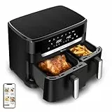 Moulinex Double friteuse à air XXL 11L, 8personnes et plus, Grand panier jusqu'à 3kg, 7programmes prédéfinis, Dual Easy Fry XXL, EZ9428F0, Noir