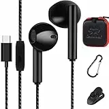 Écouteurs Intra-Auriculaires Filaires,USB Type C Ecouteurs Haute Qualité Audio avec Micro,pour Samsung A54/A53/S23/S22/S21/S20/S20FE,Huawei P40/P30,Xiaomi 13,Google Pixel,OnePlus 9T,pour iPad Pro