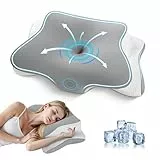 JINXIA Oreiller Ergonomique Cervical, Oreillers Memoire Forme Ergonomique Cervical pour Les Douleurs au Cou et aux épaules, Oreiller Orthopédique de Soutien du Cou pour Les Dormeurs sur Le côté, Gris