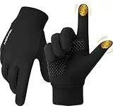 YANIKY Gants de Cyclisme Coupe-Vent et Thermiques - Pour Homme et Femme - Antidérapants - Écran Tactile - Pour Vélo, Course, Randonnée, Conduite