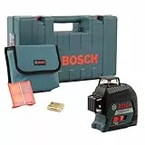 Bosch Professional Niveau Laser Lignes GLL 3-80 (laser rouge, pour l'intérieur, portée : jusqu’à 30 m, 4 piles AA, dans coffret de transport)