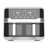 MasterPRO Rocket Duo 900 - Friteuse double 9 litres 2400w - Contrôle de la durée et de la température - Affichage numérique - Paniers en aluminium faciles à nettoyer - Contrôle par smartphone