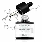 COSRX Huile de rétinol 0,5, sérum anti-âge avec traitement aux rétinoïdes 0,5% pour le visage, les ridules et les signes de l'âge, soin doux de la peau pour le jour et la nuit, 20 ml