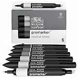 W&N PROMARKER SET X6 TONS NEUTRES