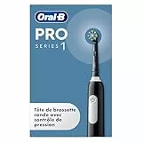 Oral-B Brosse A Dents Electrique Pro 1 Noire Avec 3 Modes De Nettoyage 3D Dont Douceur, Brossage Avec Des Oscillo-Rotations Et Pulsations, Brossette De Rechange Ronde Oral B, Chargeur