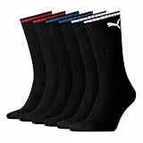 PUMA Mixte Puma Unisex Sport Crew Stripe Socks (3 Pack) Chaussettes, Noir, 39-42 EU