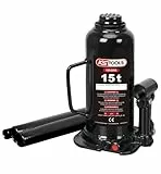 KS TOOLS 160.0356 - Cric Bouteille Hydraulique - Capacité 15 Tonnes, Noir