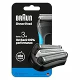 Braun Tête De Rasoir Electrique Homme Series 3+ 32B ORIGINALE, Pièce De Remplacement Pour Rasage De Près, 2 Lames A Grille Pour Raser La Barbe Et Tondeuse Centrale, Elément De Rechange OFFICIEL