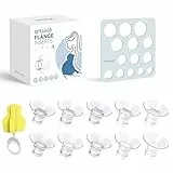 10 Pièces Inserts de Bride pour Tire Lait 13/15/17/19/21mm, Compatible avec les Tire Lait Electriques Momcozy M5 S9/S12 Pro/KISSBOBO/Jheppbay, avec Règle pour Mamelons et Brosse de Nettoyage