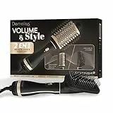 Demeliss SAINT ALGUE - Brosse Soufflante 2 en 1 VOLUME & STYLE - Sèche & Coiffe, Tous Types de Cheveux - 2 Têtes Interchangeables - Revêtement Céramique & Tourmaline - 3 Températures