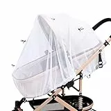 GeekerChip Moustiquaire Poussette Universelle,Moustiquaire Bebe,Filet Anti Moustique,Insecte et Guêpe,Tissu à Mailles Fine,Protection Fine et Résistante,pour Landau, Auto-siège, Lit Parapluie(Blanc)