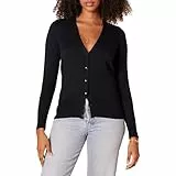 Amazon Essentials Cardigan léger à col en V (Grande Taille Disponible) Femme, Noir, XL