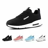 Hitmars Basket Femme Chaussures de Sport Chaussures de Course Running Légères Chaussures de Running Air Respirant Sneaker Femme Fitness Jogging Gym Outdoor Noir-Blanc EU 39