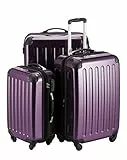 HAUPTSTADTKOFFER - Alex - Set de 3 Valises rigides Bagage Trolley 4 Roues, (S, M & L), Violet