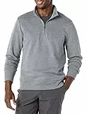 Amazon Essentials Sweat Polaire à Manches Longues avec Un Quart de Fermeture Éclair Homme, Gris Medio Mezcla, M