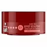 Schwarzkopf - Taft - Cire Wax - Cire Cheveux Homme - Effet Sculptant - Fixation Forte - Longue Durée - Tenue 24h - Coiffant Cheveux - Pot de 75 ml