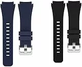Blueshaweu Bracelet Compatible avec LIGE K55 Bracelet,Bande de Remplacement en Silicone Compatibles avec LEMFO K55/JELLOO K55 1.85'/LINSONK K55/C20 Pro Smartwatch (2 packs - Noir+Bleu)