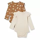 Amazon Essentials Body à manches longues à volants Bébé Fille, Lot de 2, Lion et Poney/Pêche Pâle, 24 mois