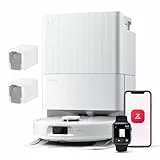 roborock QV 35A Set Aspirateur Robot Laveur, 8000Pa HyperForce, Station Multifonctionnelle, Serpillière Rotative 200 TR/Min & Relevable 10mm, Anti-enchevêtrement, Évitement d'obstacles, Cartographie