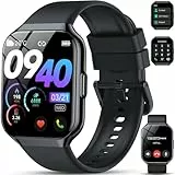 QCOQ Montre Connectée Femme Homme, 1,96' Full Touch Smartwatch (Noir Pro)